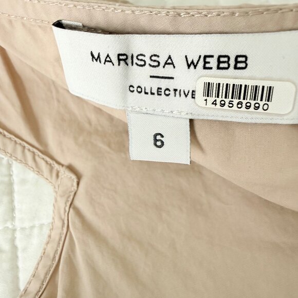 Marissa Webb Collective Beige Ruffle Wrap Mini Dress Size 6 Cotton Lightweight - Picture 4 of 5